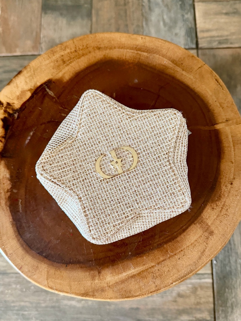 Christian Dior Pouch Star Gold Beige Novelty Logo Holiday 2025 NWT